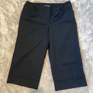 Ann Taylor Cuffed Capri Dress Pants Navy Blue w/ Pockets Career Trouser Size 8